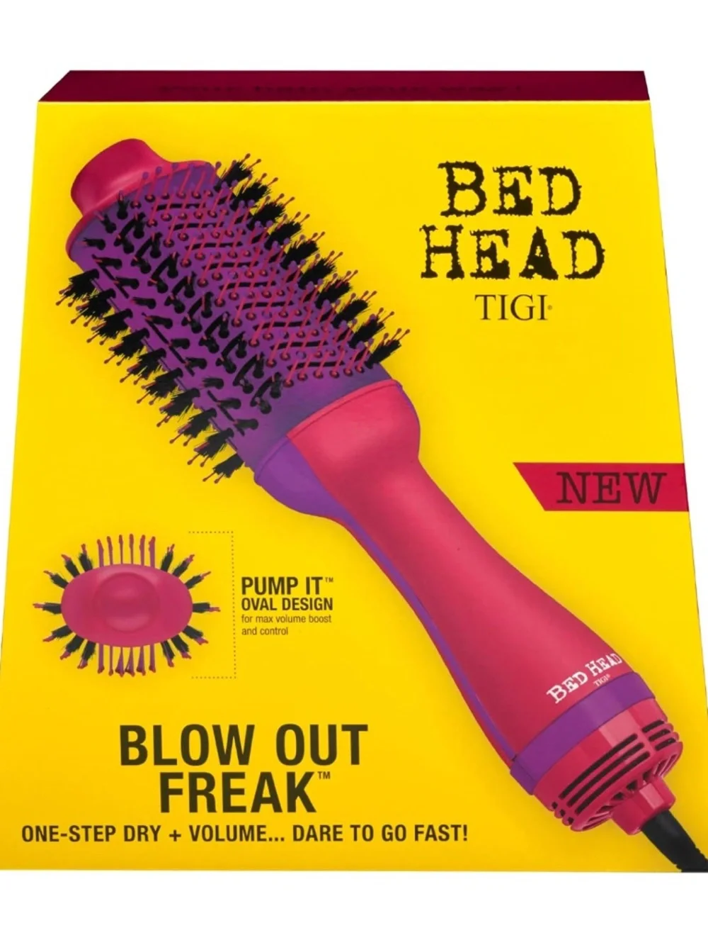 Bed Head TIGI Blow Out Freak One Step Hair Dryer & Volumizer Oval Brush Pink NIB